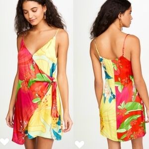 FARM Rio Pietra Colorful Floral Wrap Dress